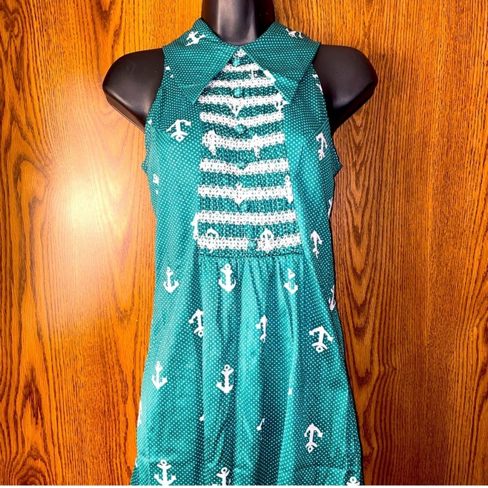 Vintage 70s Misty Lane Anchor Mini Dress
